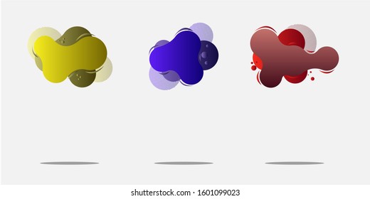 geometrically abstract elements arranged. Flowing shape banners. Templates for logo design, flyers, presentations, vector illustrations