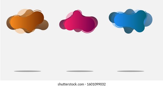 geometrically abstract elements arranged. Flowing shape banners. Templates for logo design, flyers, presentations, vector illustrations