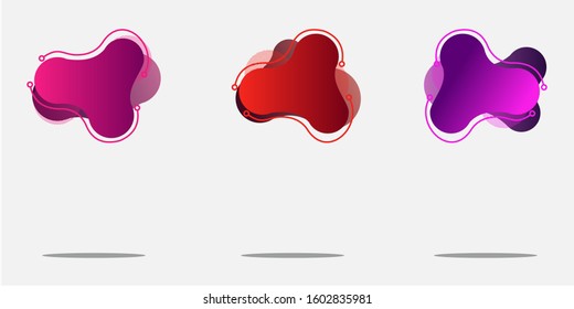 geometrically abstract elements arranged. Flowing shape banners. Templates for logo design, flyers, presentations, vector illustrations