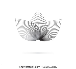 Geometrically flowers in space. Abstraction background. 