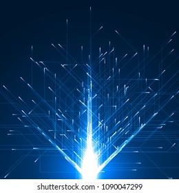geometrically moving particules with energy trails.
