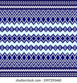 Geométrico,ikat semless patrón, étnico Desing for Background,alfombras, papel pintado, fondo negro y azul,tela,ilustración vectorial,estilo bordado,vector.