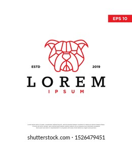geometricpitbull dog logo. simple and modern icon, template design