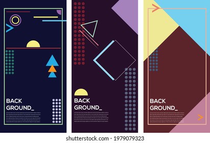 Geometrics abstract with soft colors background for poster, website, cover, layout and media social story