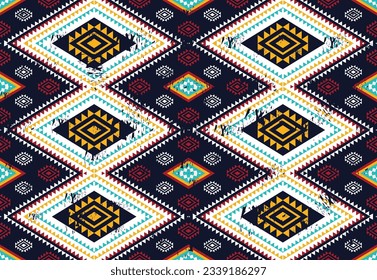 Geometrics ethnic native patterns embroidery. Design for background, wallpaper, fabric, clothing, carpet, scarf, Decorative, rug and wrapping. Decorative Abstract. Native American motifs. Boho motifs.