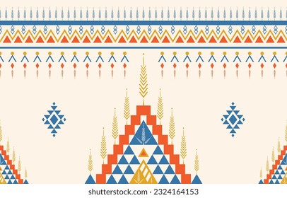 La geometría es un patrón sin fisuras en las tribus. Patrones nativos americanos. Antecedentes abstractos con ornamento étnico azteca. Diseño para fondo, papel pintado, tela, ropa, bufanda, alfombra. Motivos de Boho.