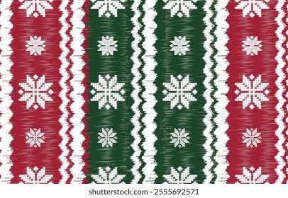 Geometrics Ikat ethnic design.colorful Ikat seamless pattern in tribal, folk embroidery abstract wave art. ornament print. Ikat Design for wallpaper,carpet, clothing, fashion, fabric.