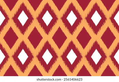 Geometrics Ikat ethnic design.colorful Ikat seamless pattern in tribal, folk embroidery abstract wave art. ornament print. Ikat Design for wallpaper,carpet, clothing, fashion, fabric.