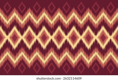 Geometrics Ikat ethnic design.colorful Ikat 
 seamless pattern in tribal, folk embroidery abstract wave art. ornament print. Ikat Design for wallpaper,carpet, clothing, fashion, fabric.
