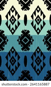 Geometrics Ikat ethnic design.colorful Ikat 
 seamless pattern in tribal, folk embroidery abstract wave art. ornament print. Ikat Design for wallpaper,carpet, clothing, fashion, fabric.