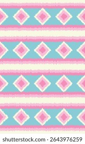 Geometrics Ikat ethnic design.colorful Ikat 
 seamless pattern in tribal, folk embroidery abstract wave art. ornament print. Ikat Design for wallpaper,carpet, clothing, fashion, fabric.