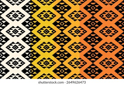 Geometrics Ikat ethnic design.colorful Ikat 
 seamless pattern in tribal, folk embroidery abstract wave art. ornament print. Ikat Design for wallpaper,carpet, clothing, fashion, fabric.