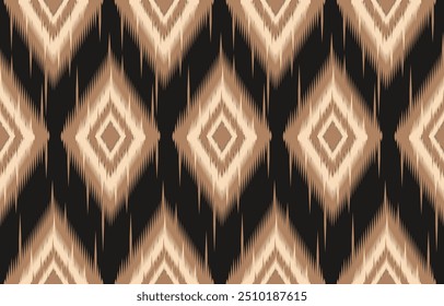 Geometrics Ikat design étnico.cor creme Ikat 
 padrão sem costura em tribal, bordado popular abstrato onda arte. impressão ornamento. Ikat Design para papel de parede, tapete, roupas, moda, tecido.