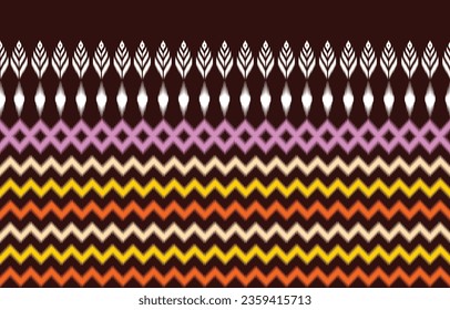 Geometrics Ikat ethnic design.Ikat seamless pattern in tribal, folk embroidery abstract wave art. ornament print. Ikat Design for wallpaper,carpet, clothing, fashion, fabric.