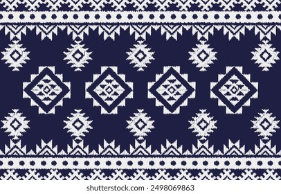 Geometrics Ikat ethnic design.Ikat 
 seamless pattern in tribal, folk embroidery abstract wave art. ornament print. Ikat Design for wallpaper,carpet, clothing, fashion, fabric.