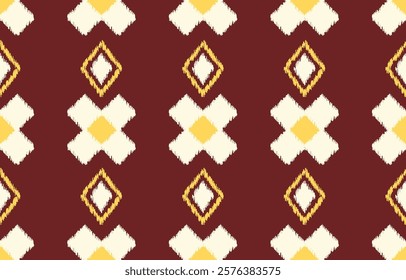 Geometrics Ikat ethnic design.Ikat 
 seamless pattern in tribal, folk embroidery abstract wave art. ornament print. Ikat Design for wallpaper,carpet, clothing, fashion, fabric.