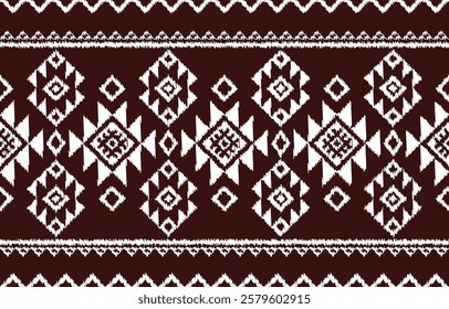 Geometrics Ikat ethnic design.Ikat 
 seamless pattern in tribal, folk embroidery abstract wave art. ornament print. Ikat Design for wallpaper,carpet, clothing, fashion, fabric.