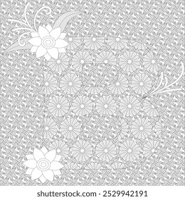 Geometrict Background Pattern Coloring Page
