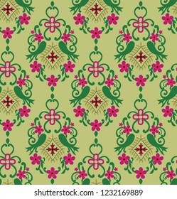 Geometrict Cotton flower pattern