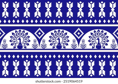 Geométrico, patrón tailandés, pavos reales, patrón sin costuras, navajo, étnico tradicional, patrón de tela para textiles, alfombras, Fondo de pantalla, ropa, sarong, batik, envoltura, bordado, impresión, fondo, cubierta,