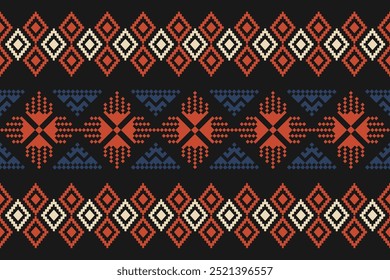 Patrón geométrico, tailandés, sin costuras, navajo, étnico tradicional, patrón de tela para textiles, alfombras, Fondo de pantalla, ropa, sarong, batik, envoltura, bordado, impresión, fondo, cubierta, ilustración, Vector