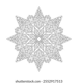 Geometros abstract mandala coloring book page for Kids. Easy Mandala Coloring Book Pages for Adults to Relax, Experiences Give Relief. Resizeable Vector File