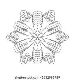 Página de libro para colorear de Plantilla abstracta de mandala de Geometros. Páginas fáciles de libros para colorear de mandala para que los adultos se relajen, las experiencias dan alivio. Archivo de Vector de tamaño variable