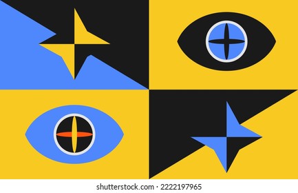 Geometry Abstract artwork poster with simple shape and figure. Abstract vector pattern design in geometric style for web banner, business presentation, branding package, fabric print, wallpaper, etc.