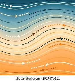 Geometry abstract background with stripes. Curved lines.