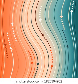 Geometry abstract background with stripes. Curved lines.