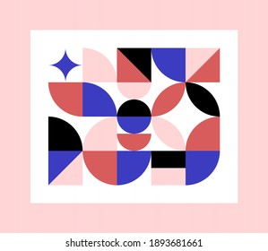 Abstraktes Geometrie-Design und moderne minimalistische Kunstwerke mit einfacher Form für Hintergrund, Wallpaper, Poster, Deckel, Präsentation, Webheader oder Banner, Stoffdruck. Geometrisches Vektormuster.