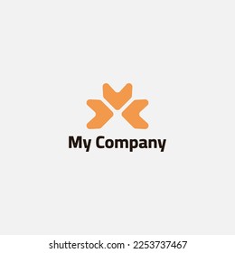 Geometry abstract logo in orange color.