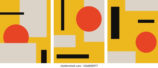 Geometry abstract minimal arl collection yellow orange simple templates 