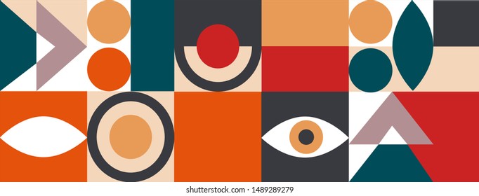 Geometry abstract pattern with symbols for background, packaging and branding. Wallpaper and unique texture. Pattern for personal branding with geometry shapes.