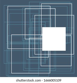 Abstrakte Geometrie-Routenhintergrund. Quadrat verschiedene Formen. Chaotische Linien