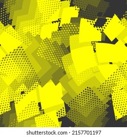 Geometry abstract seamless colorful pattern with chaotic squares