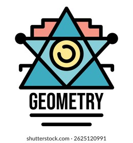 Ícone de alquimia de geometria. Contorno geométrico alquimia vetor ícone cor plano isolado