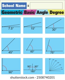 Geometrie Winkel Graddiagramm für die Schule Grundlegender Chat