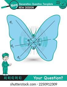 Geometry, angles in straight, angles in plane, next generation question template, for teachers, exam question, eps 