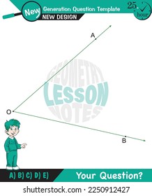 Geometry, angles in straight, angles in plane, next generation question template, for teachers, exam question, eps 