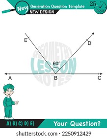 Geometry, angles in straight, angles in plane, next generation question template, for teachers, exam question, eps 