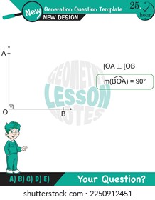 Geometría, ángulos rectos, ángulos en plano, plantilla de preguntas de próxima generación, para profesores, preguntas de examen, eps 