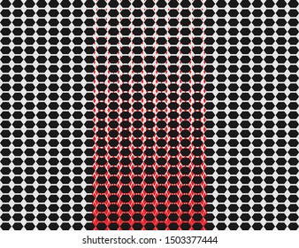 Geometry arranged in hexagon pattern