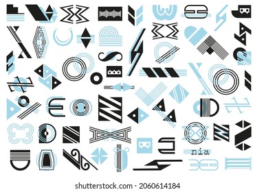 Geometry art decor icons elements old vintage