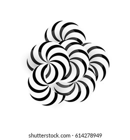 Geometry art wallpaper. Abstract figure with black and white colors. Vector template for poster, gift card, banner.