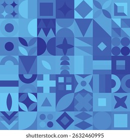 Geometry artwork poster with simple color shapes and patterns. Abstract vector seamless pattern design for web, presentation, outdoor advertisement and other
