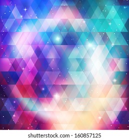 Geometry background with galaxy texture, vector illustration