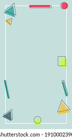 Geometry background shaped circle square triangles colorful lines