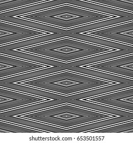 Geometry Beautiful Seamless Black and White Pattern with Ethnic African motif. Modern Decorative Ornament with Grace Effect of Snake Pattern for textile, wallpaper, card, linen