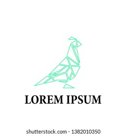 geometry bird logo icon or sign for creative media